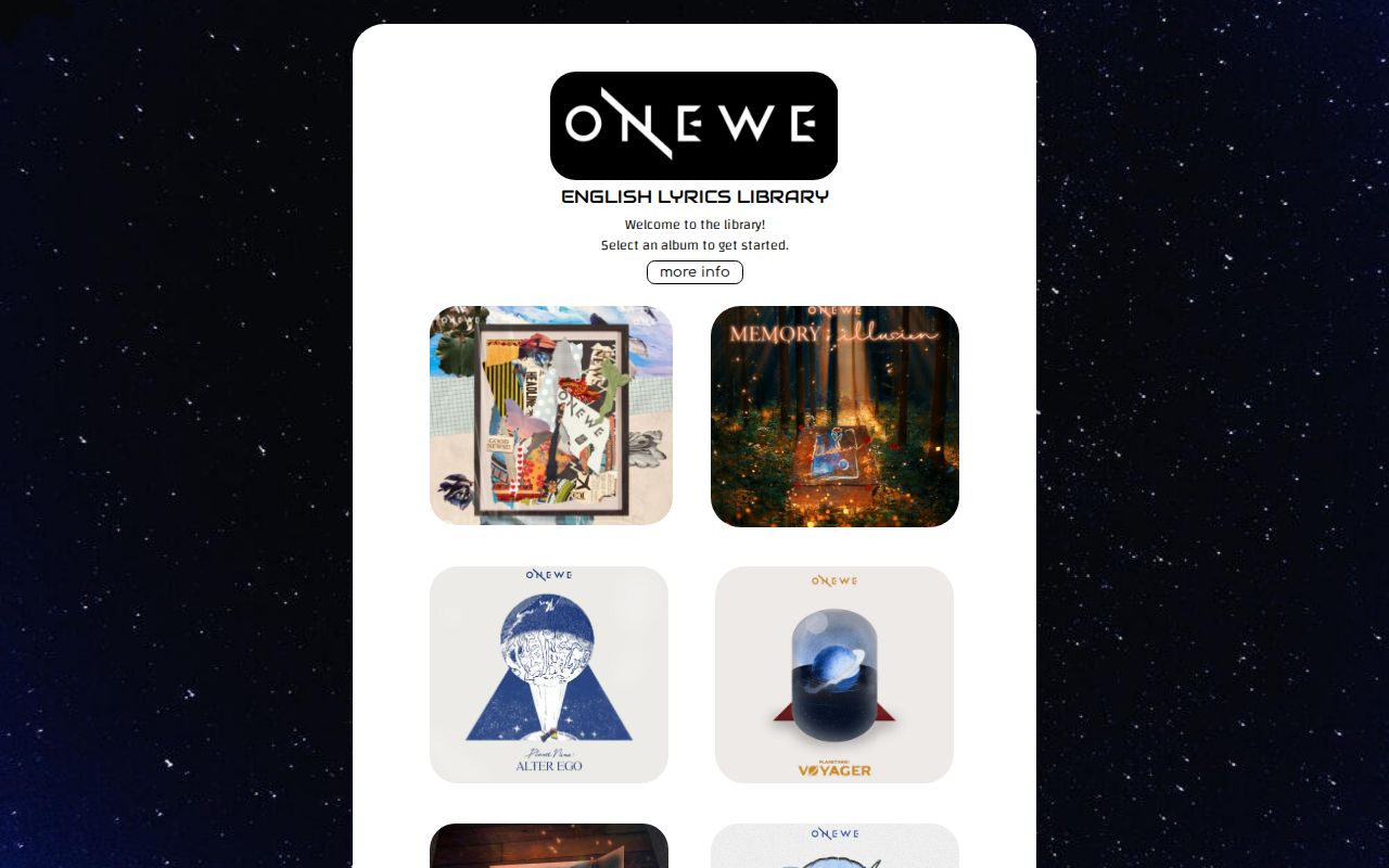 The ONEWE Lyrics Library